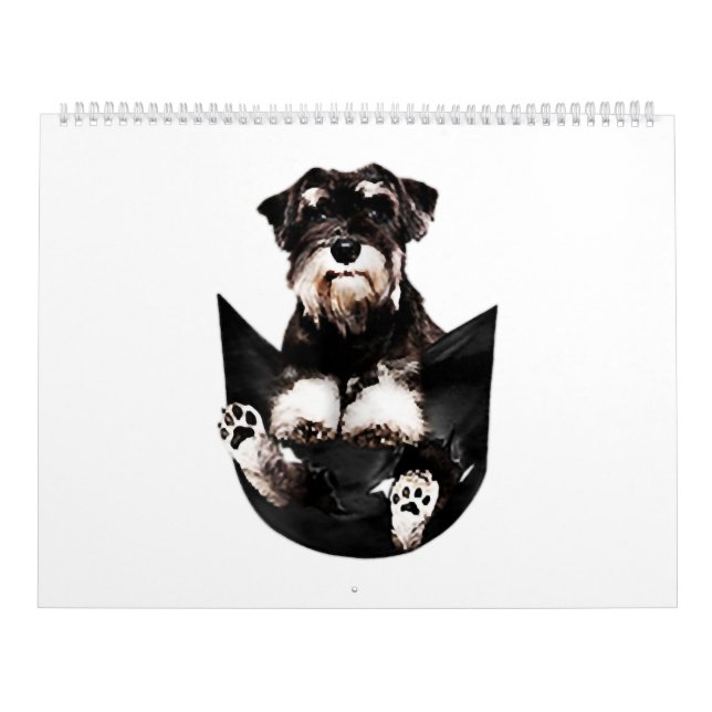 Calendrier Schnauzer dans My Pocket mignonne Amoureux de les  (Protection)