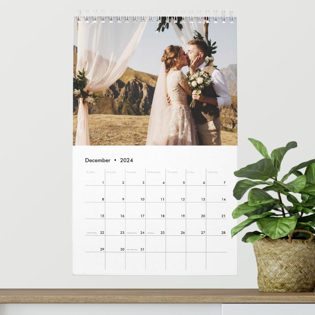 Calendrier Script photo de mariage personnalisé 2025 (Créateur téléchargé)