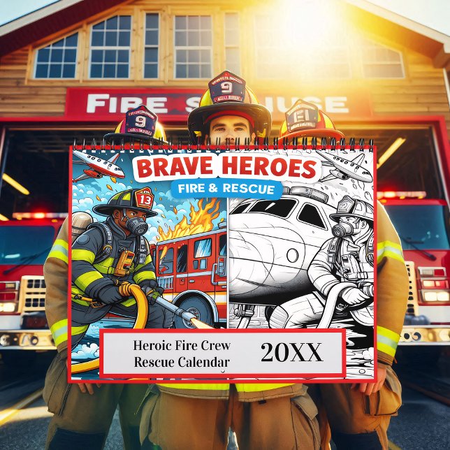 Calendrier Secourt d'équipage de pompiers héroïques 2025/2026 (Créateur téléchargé)