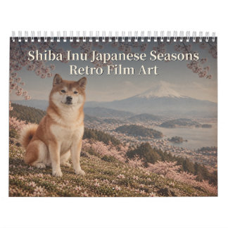 Calendrier Shiba Inu Japanese Seasons Retro Film Art
