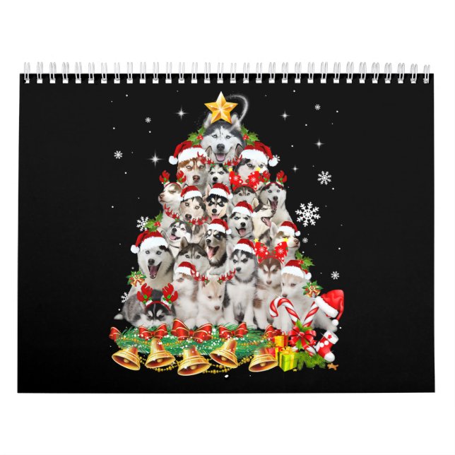 Calendrier Sibérie des lumières des arbres de Noël | chien xm (Protection)