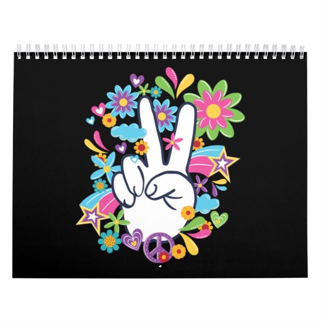 Calendrier Signes de paix hippie (Protection)