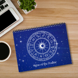 Calendrier Signes des illustrations du Zodiaque avec étoiles