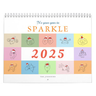 Calendrier Signes du zodiaque mignons et citations positives 