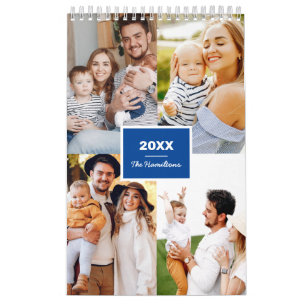 Calendrier Simple Collage de Photos de Famille 2022