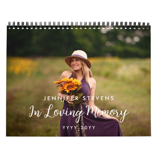 Calendrier Simple En Mémoire Amoureuse 1 Photo Par Mois Mémor (Protection)