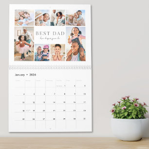 Calendrier Simple Meilleur Papa Collage de Photos