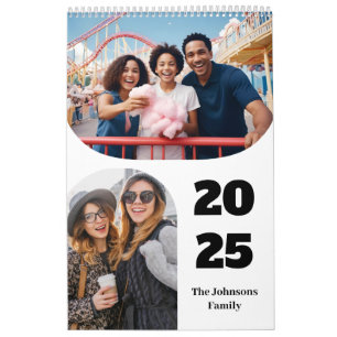 Calendrier Simple moderne personnalisé 26 Photos Famille 2025