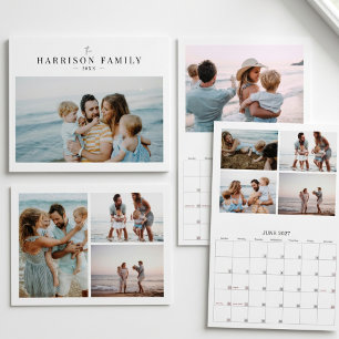 Calendrier Simple Moderne Personnalisé Famille Photo Collage