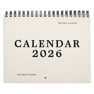 Calendrier Simple Noir Beige USA America Weekly Planner 2025