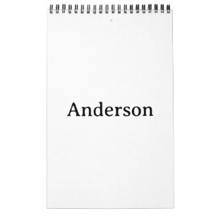 Calendrier Simple Professionnel 17" x 11" Une Page Petit Noir