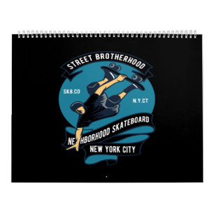 Calendrier skateboard du quartier de street brotherhood