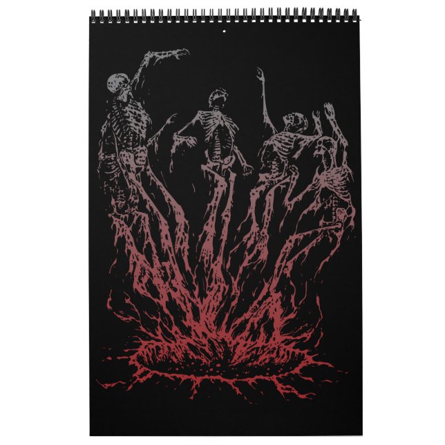 Calendrier Skeletons surgit des flammes (Protection)