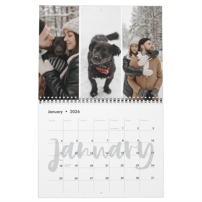 Calendrier Slice Of Life Calligraphy Mois Photo Collage (Jan 2026)