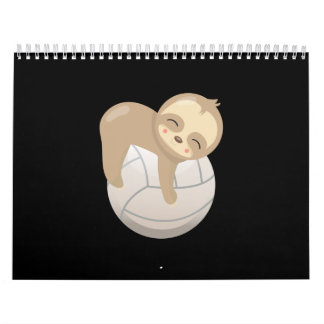 Calendrier Sloth Volleyball Cute Animal Lover Cadeau Long Sle