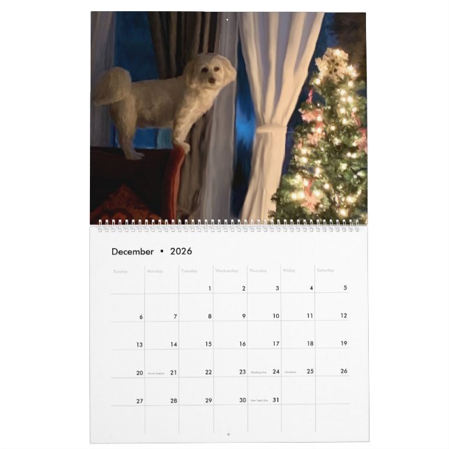 Calendrier Sm, Med, Lg - Peintures numériques *** (Dec 2026)