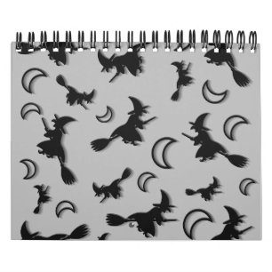 Calendrier Sorcière volante entre la moitié de la lune à Hall