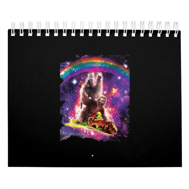 Calendrier Space Cat Llama Sloth Riding Taco (Protection)
