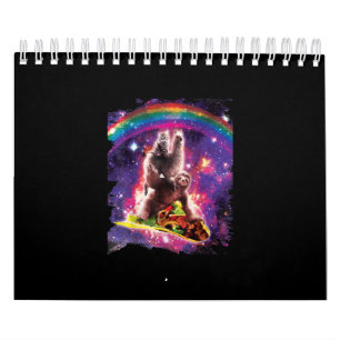 Calendrier Space Cat Llama Sloth Riding Taco