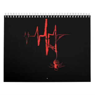 Calendrier Spider Heartbeat Halloween Party Rouge et sanglant