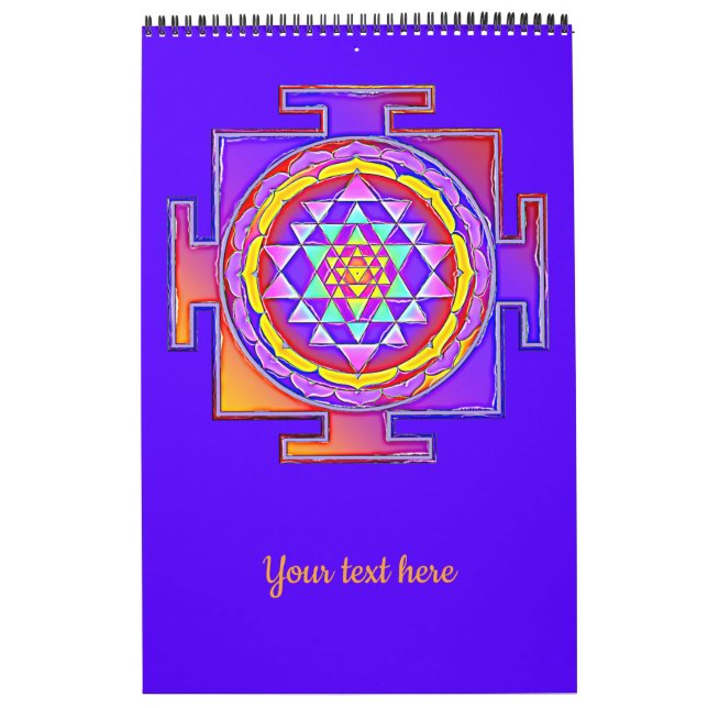 Calendrier Sri Yantra - Symbole hindouiste Design 1 (Protection)