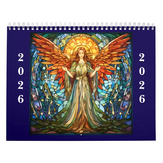 Calendrier stained glass angels 2026 (Protection)