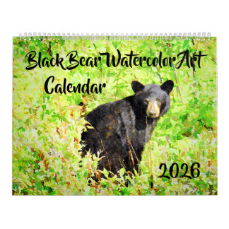 Calendrier Stunning Bear Wildlife Watercolor Paintings Art Ca