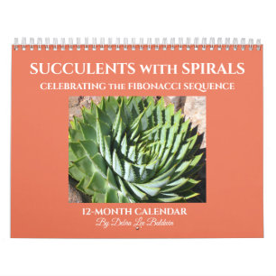 Calendrier Succulents avec spirales Fibonacci