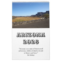 Calendrier sud-ouest du désert de l'Arizona