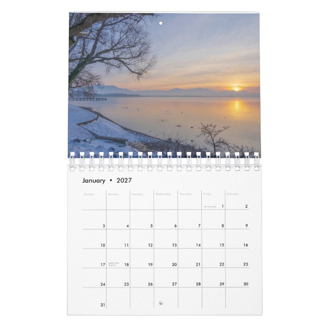 Calendrier Sun set (Jan 2027)