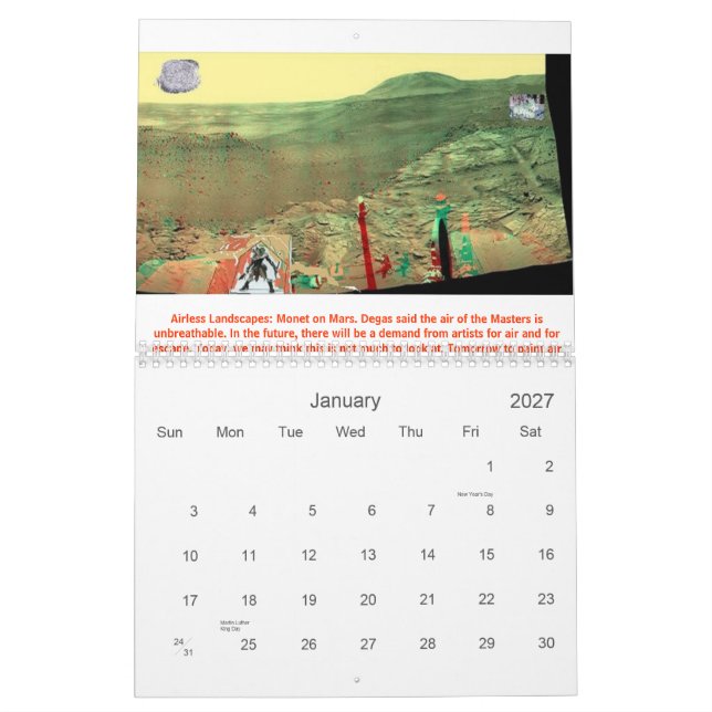 Calendrier Sun sur le mur, Sun sur le mur, fissures dans… (Jan 2027)