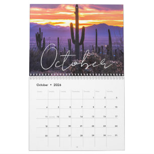 Calendrier Sunset 2026 personnalisé Californie & A