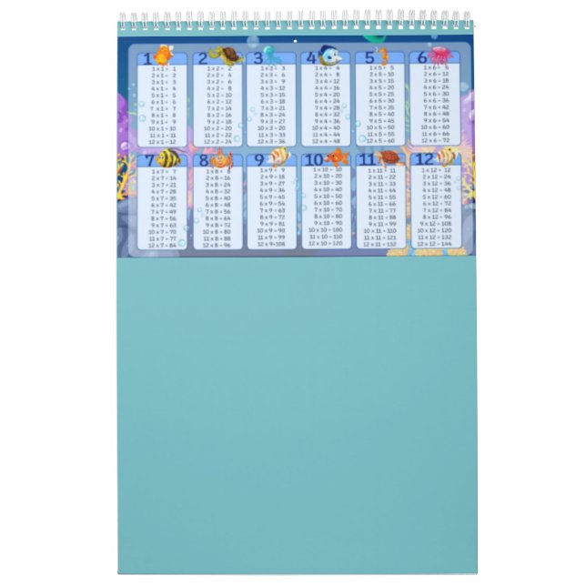 Calendrier Tableau 1-12 - Tableau bleu de multiplication (Protection)