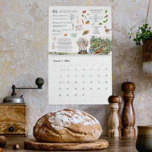 Calendrier Tâches mensuelles illustrées d'habitation autonome