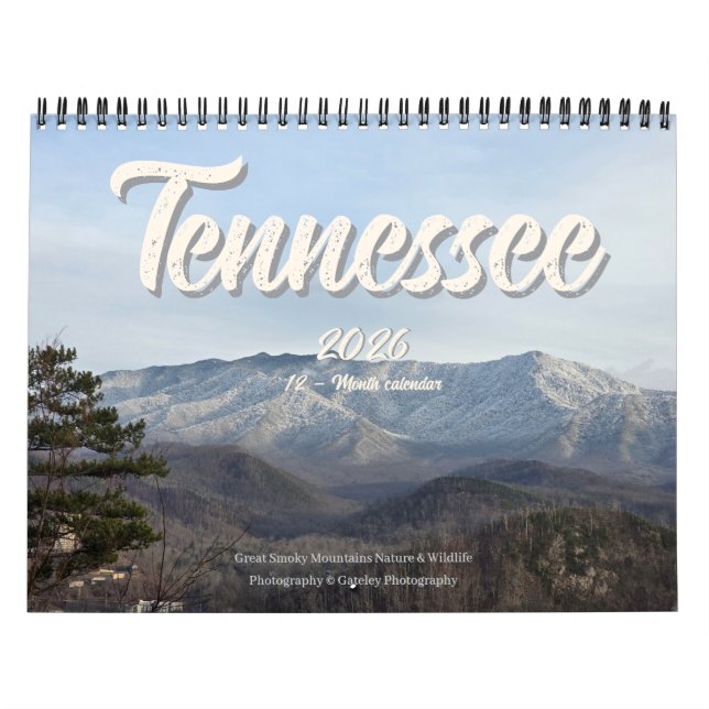 Calendrier Tennessee Wildlife 2026 - 12 month calendar (Protection)