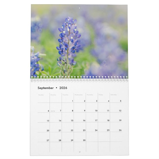 Calendrier Texas Hill Country Photo Décor de la maison (Sep 2026)