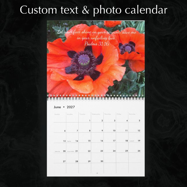 Calendrier Texte personnalisé et photos Inspiration Bible Écr (Add your custom text and photos to my calendar template or keep my original nature photographs.
)