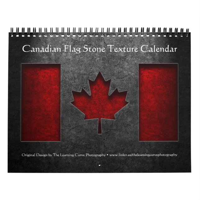 Calendrier Texture de la pierre du drapeau canadien (Protection)