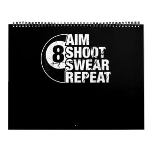 Calendrier tir à l'objectif - jurer répéter 8 billards de bil