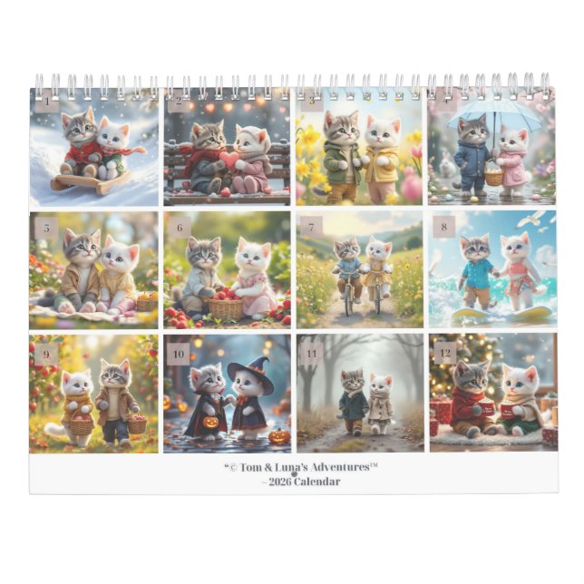 Calendrier Tom & Luna’s Adventures™ – 2026 Cozy Seasons Calen (Dos)