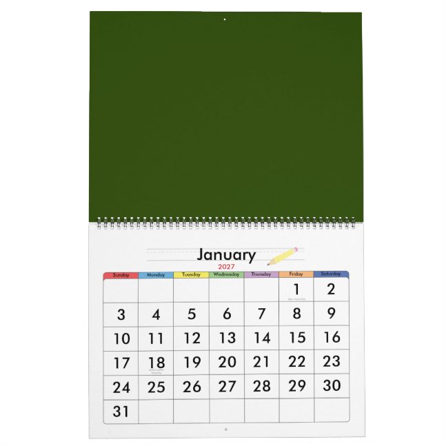 Calendrier Tournesol (Jan 2027)