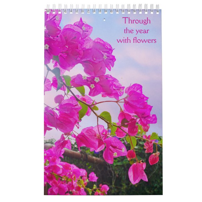 Calendrier Tout au long de l'année avec fleurs (Protection)