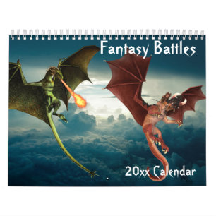 Calendrier Toute année Imaginaire Beasts Art Dragon Unicorn