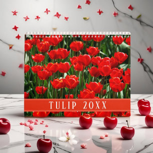Calendrier Tulipe élégante et fleurs florales Roses Photograp