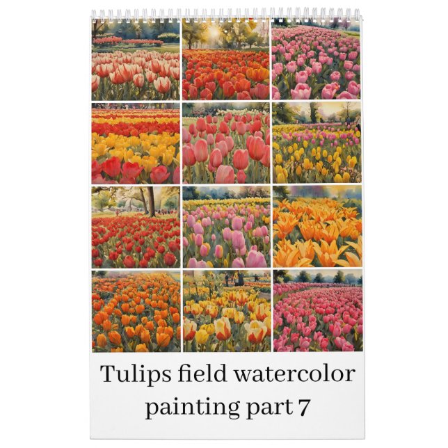 Calendrier Tulipes champ aquarelle peinture 7 (Protection)