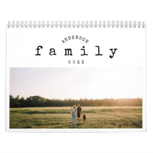 Calendrier Type minimaliste simple photo de famille