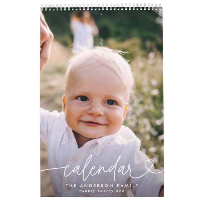 Calendrier Typographie de script girly moderne minimum multi  (Protection)