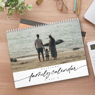 Calendrier Typographie moderne Elegant Family Photo Script