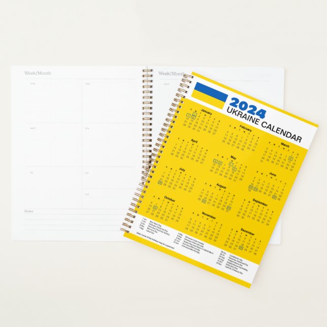 Calendrier Ukraine 2024 Nouvel An (Devant avec enveloppe)