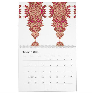 Calendrier un arrière - plan noir avec un motif rouge dessus